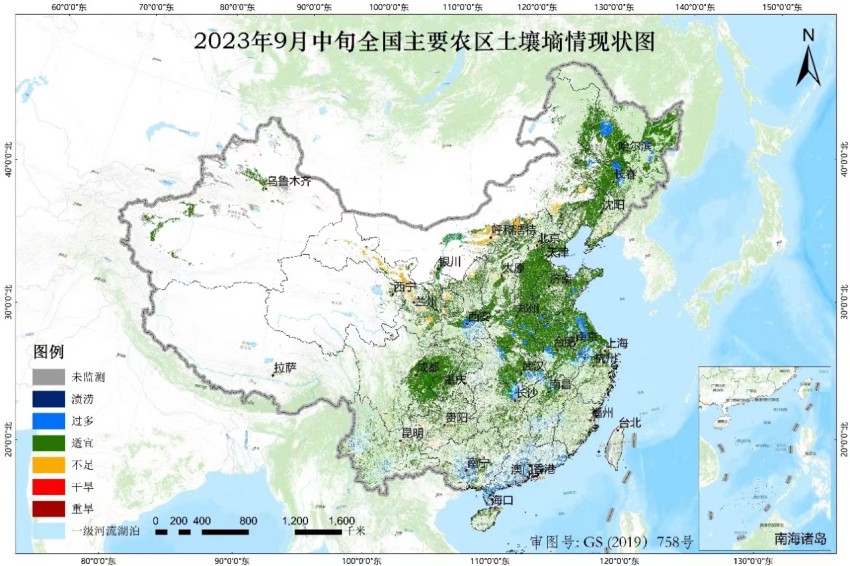 秋冬種期間全國主要農區(qū)土壤墑情